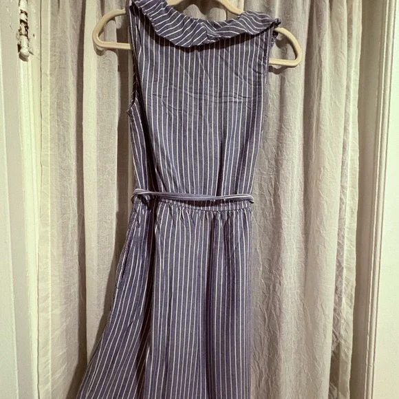 Banana Republic Blue and White Striped Knee-Length Dress Size 6 - Picture 6 of 8